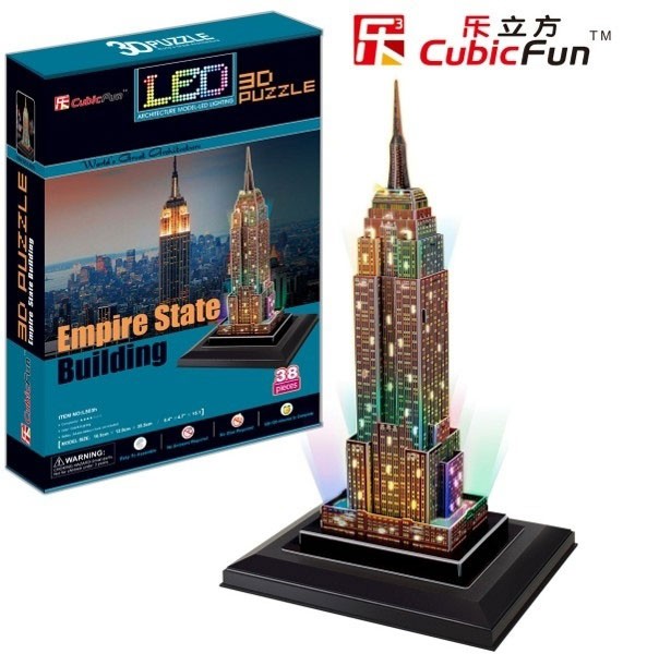 3D Пазл Эмпайр-стейт-билдинг (США), 38 деталей (с иллюминацией)