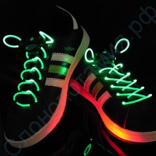 Светящиеся зеленые LED шнурки