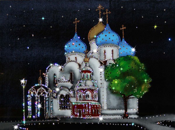 Картина с кристаллами Собор Троице-Сергиевой лавры