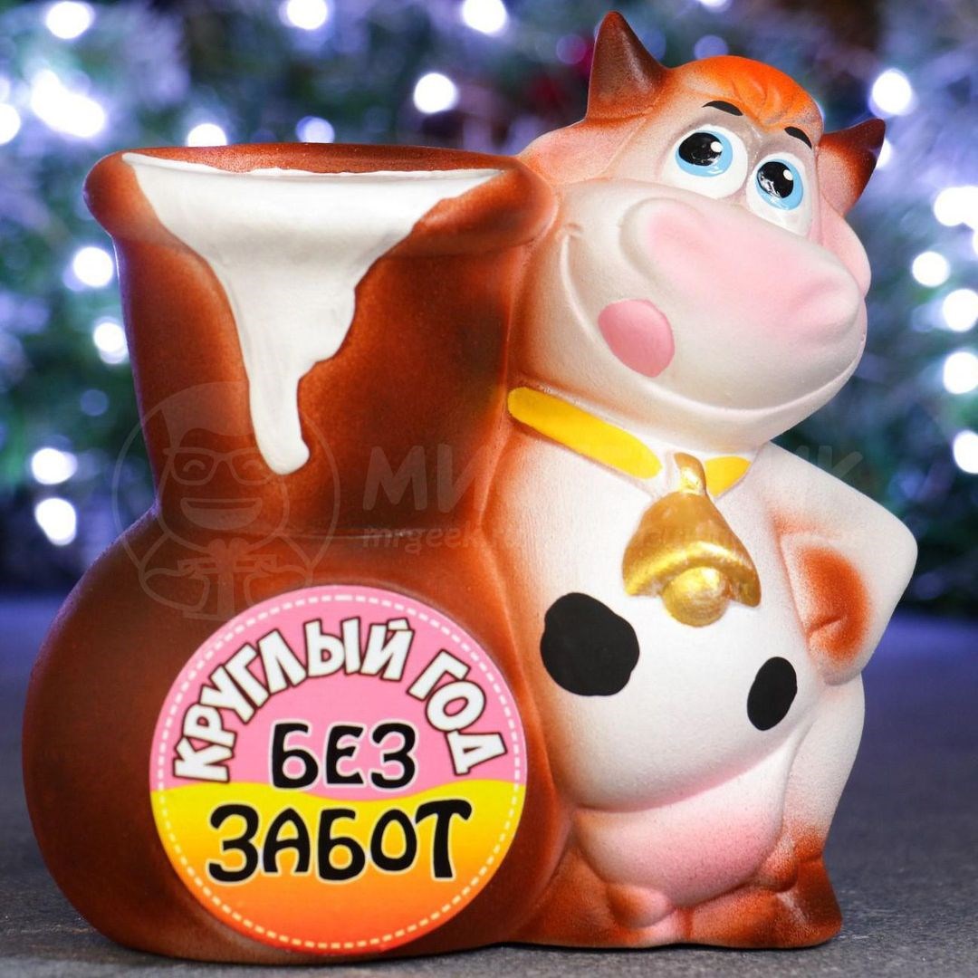 Копилка Корова с крынкой. Без забот