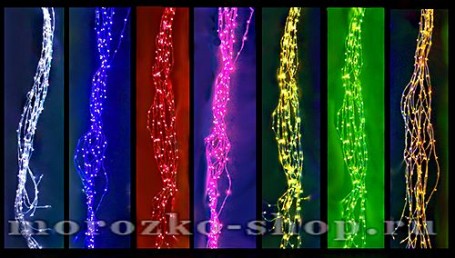 Электрогирлянда Конский хвост, 200 зеленых mini-LED ламп