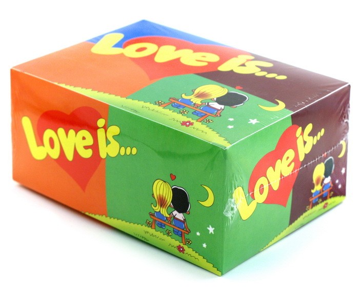 Блок жвачки Love is Mix (в упаковке жвачек 80 шт)