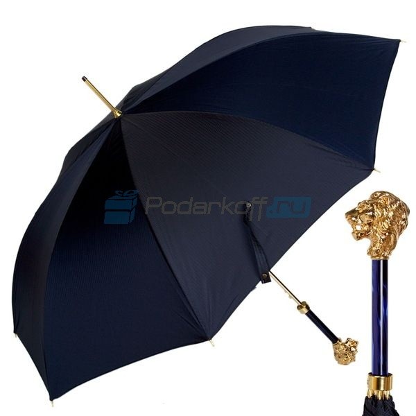 Зонт-трость Pasotti Leone Gold Stripes Dark Blu