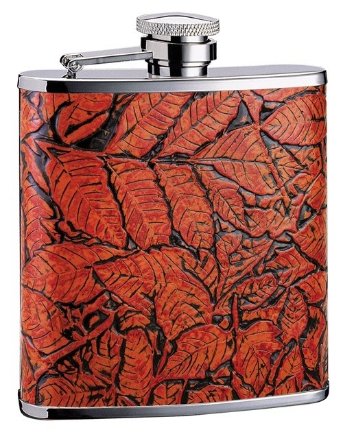 Фляга, черная кожа, окантовка св. серая, 0,18л D-PRO.S.QUIRE TD06-3185B