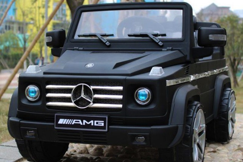 Детский чёрный матовый электромобиль Mercedes Benz G55 AMG