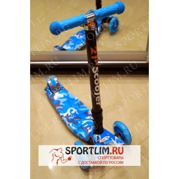 Самокат Scooter 21-st MAXI PRINT со светящимися колесами