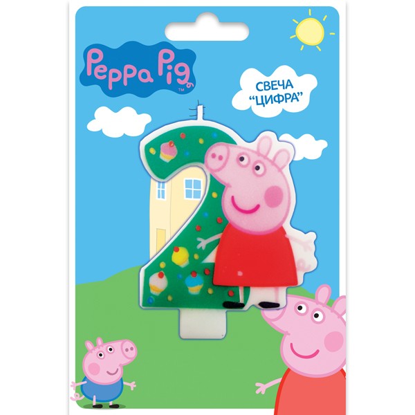 Фигурная свеча «Цифра 2», Peppa Pig