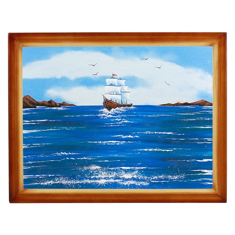 Картина Морской пейзаж багет 36х46 см, каменная крошка