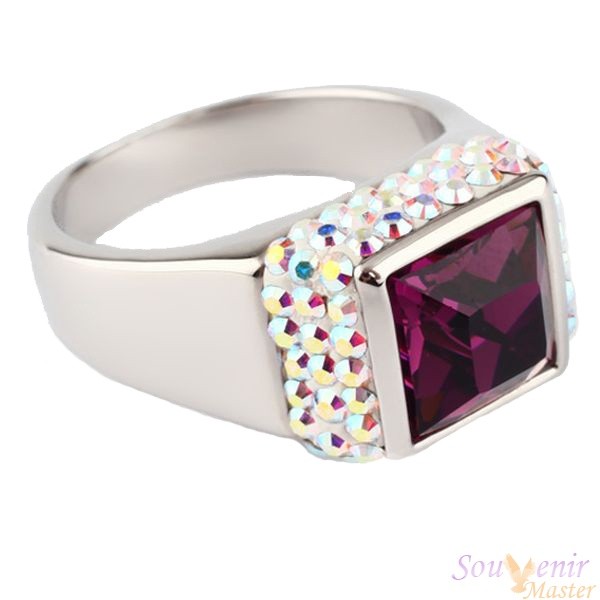 Кольцо с кристаллами Swarovski Мечта, квадрат