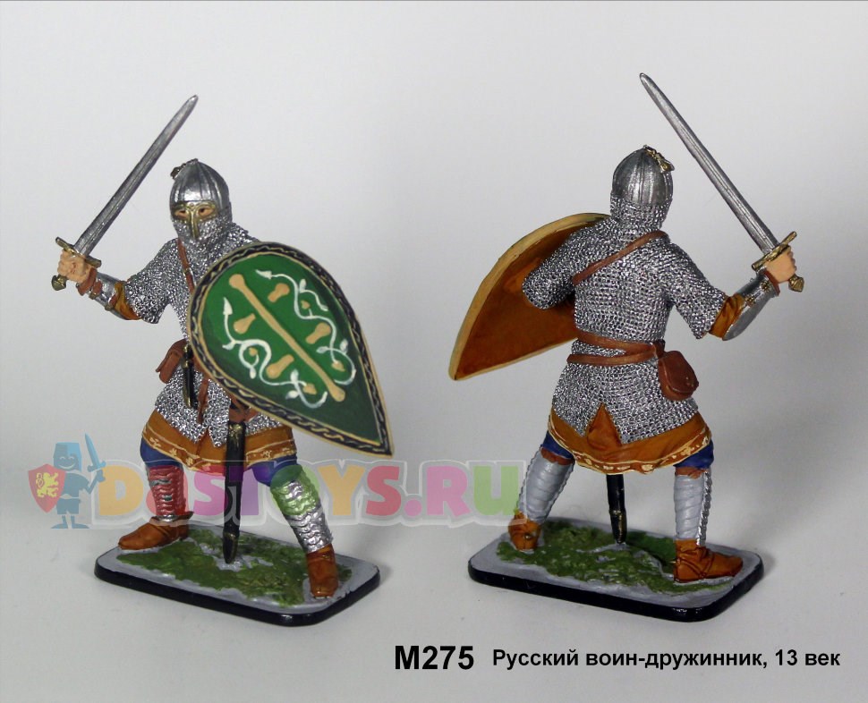 Оловянный солдатик Русский воин-дружинник, 13 век