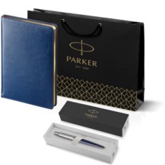 Подарочный набор Parker: шариковая ручка Parker Jotter Essential, Royal Blue CT и ежедневник 195_3_128043186