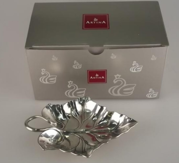 Декоративная чаша из олова Leaf