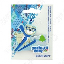 Магнит Sochi 2014 «Лыжи с Мишкой», ПВХ