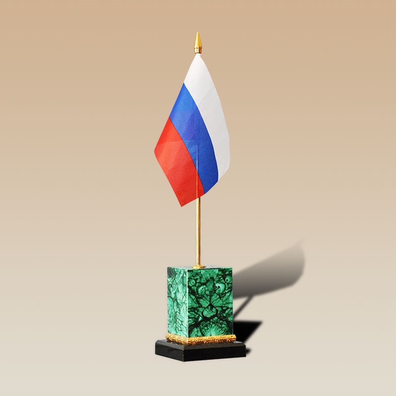 Настольный малахитовый флагшток