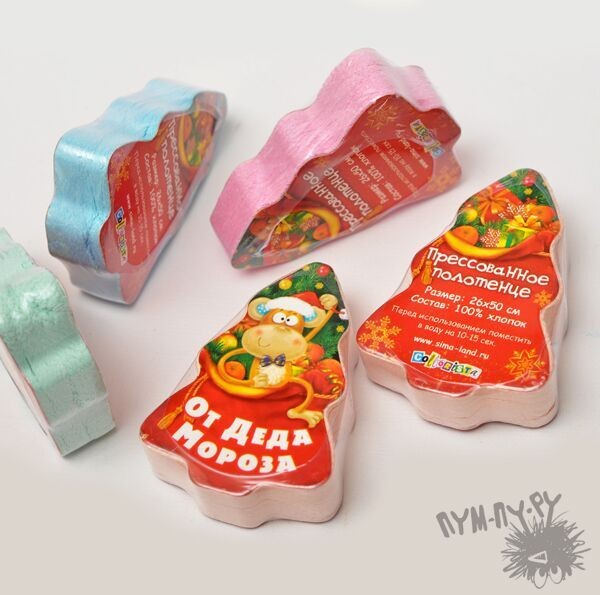 Прессованное полотенце От Деда Мороза