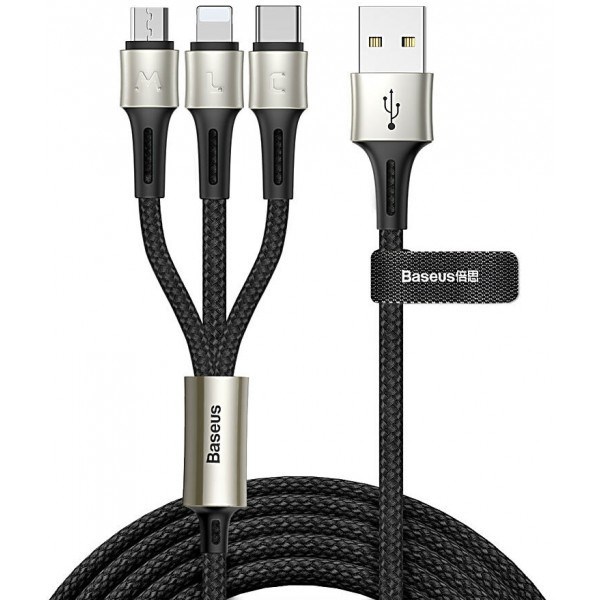 Кабель USB 3в1 Type-C/Lightning/Micro USB 3.5A (CAMLT-GH01)