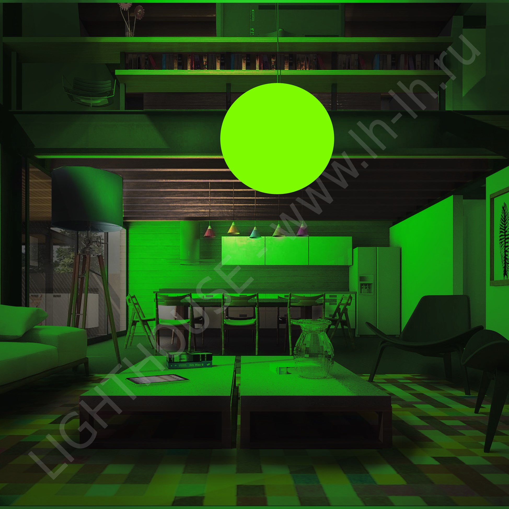 Подвесной светящийся шар Moonlight 60 см 220V RGB_YM