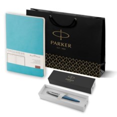 Подарочный набор Parker: шариковая ручка Parker Jotter Essential, Waterloo Blue CT и ежедневник 195335_3122191