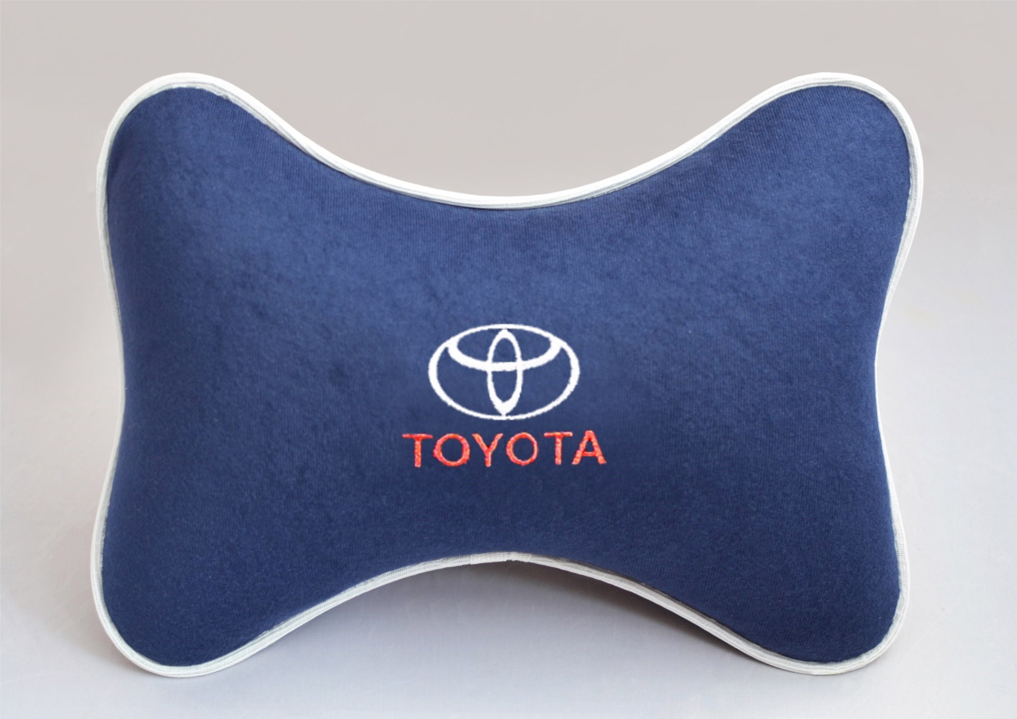 Подушка на подголовник из синего велюра Toyota
