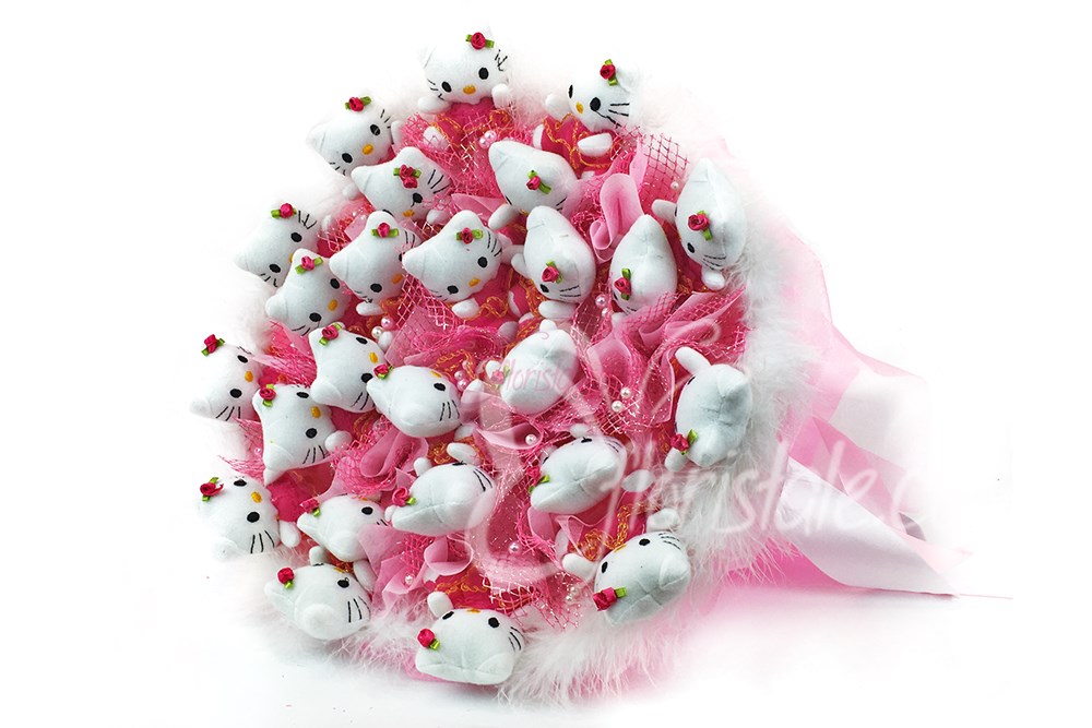 Большой букет с кошечками Hello Kitty