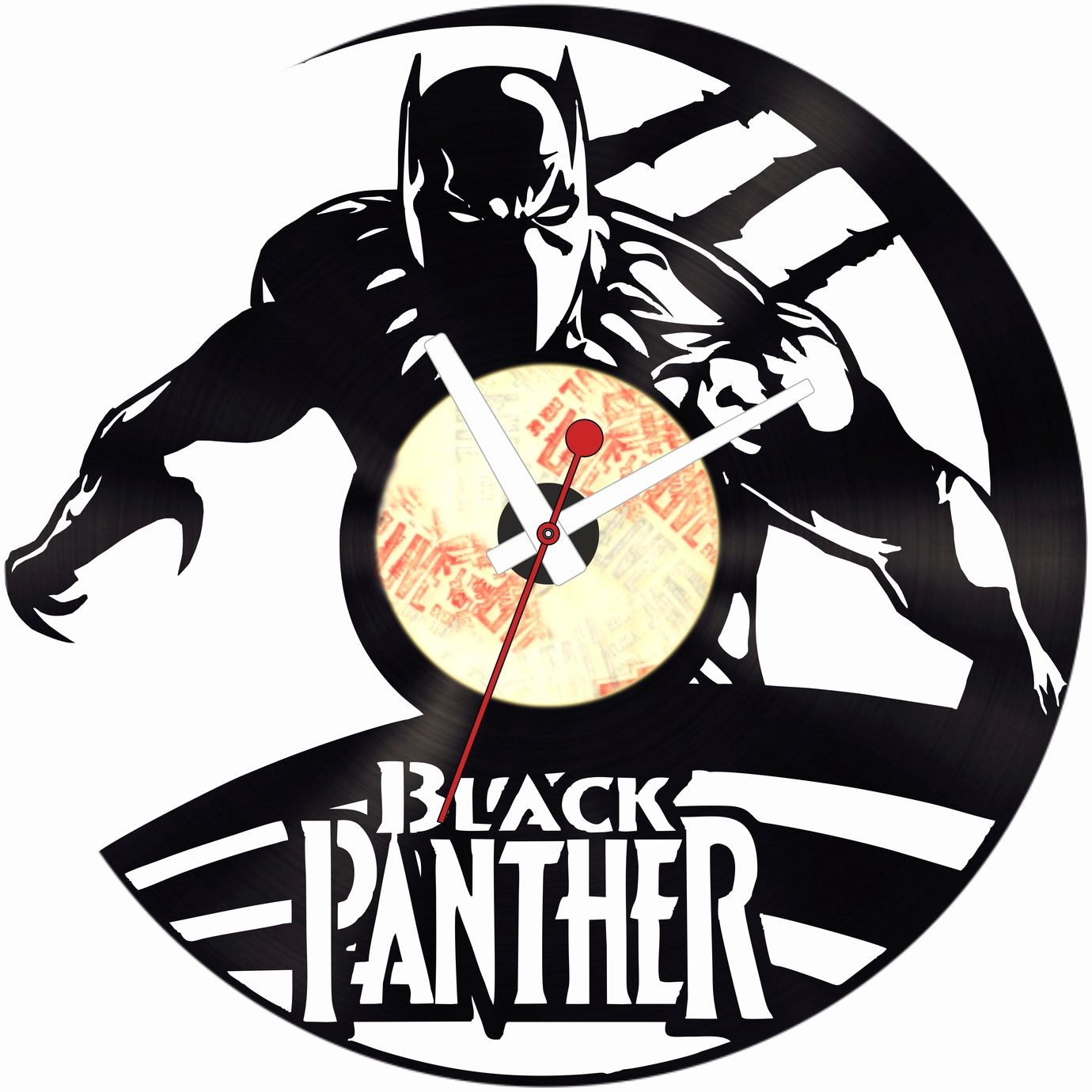 Виниловые часы Black pantera