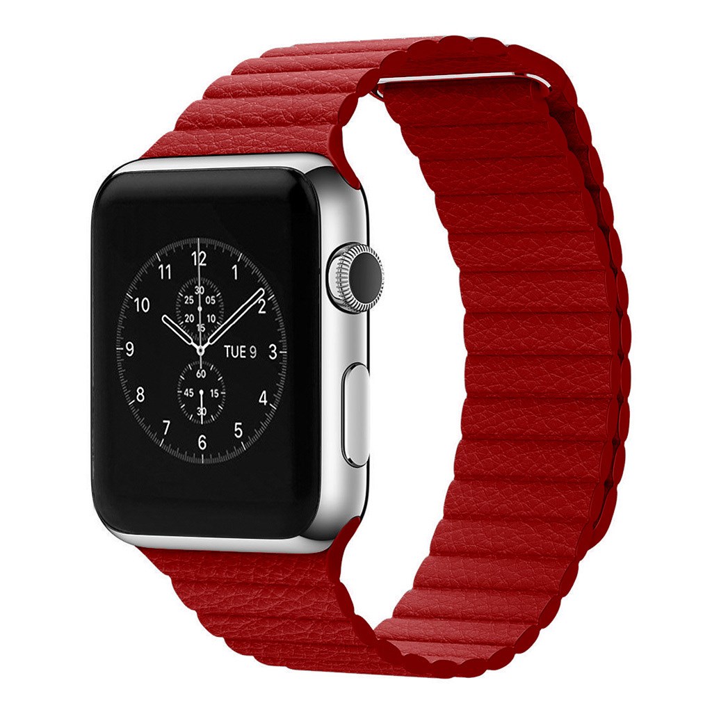 Кожаный ремешок PU Leather Band для Apple Watch (красный)