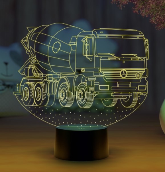 3D светильник «Бетономешалка»