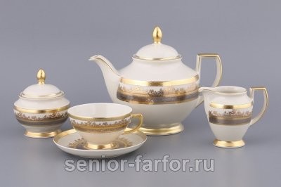 Чайный сервиз Falkenporzellan (Золото и платина) на 6 персон