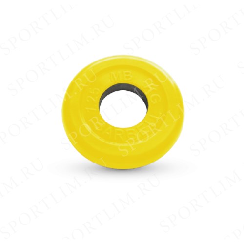 1.25 кг диск (блин) MB Barbell (желтый) 50 мм.