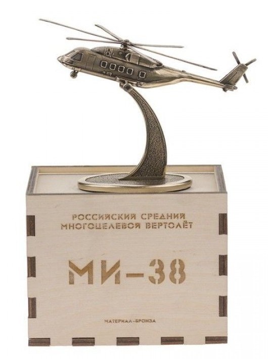 Бронзовый Вертолет МИ-38 на подставке