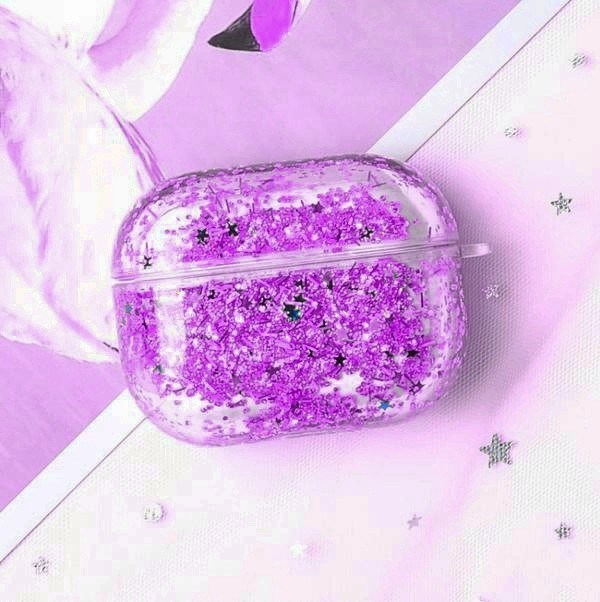 Чехол с карабином Glitter Sand для AirPods Pro (Фиолетовый)