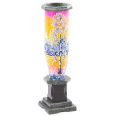 Настольная ваза из камня Зимний пейзаж