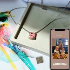 HI-TECH подвеска с живым посланием Quasar Родохрозит