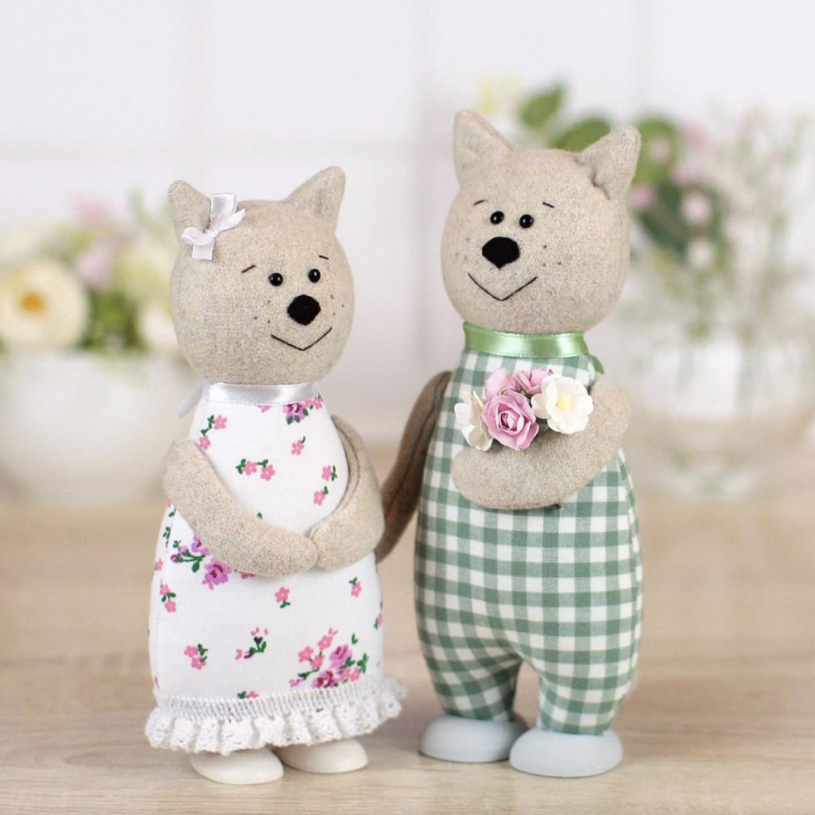 Подарок на ситцевую свадьбу «Ситцевые котики на свидании»