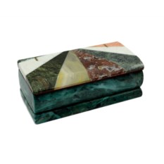 Ларец из змеевика с бархатом Мозайка луч 145*70*50мм