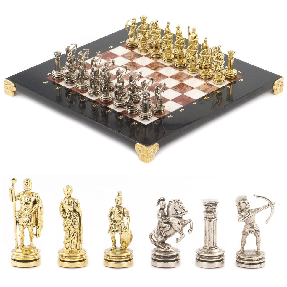 Шахматы Лучники (мрамор, лемезит) 28х28 см