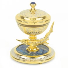 Икорница из лазурита Стерлядка