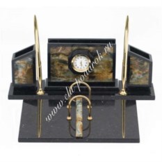 Письменный набор из коричневого офиокальцита Стенка