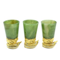 Набор стопок из нефрита Стерлядь 40*40*70мм.