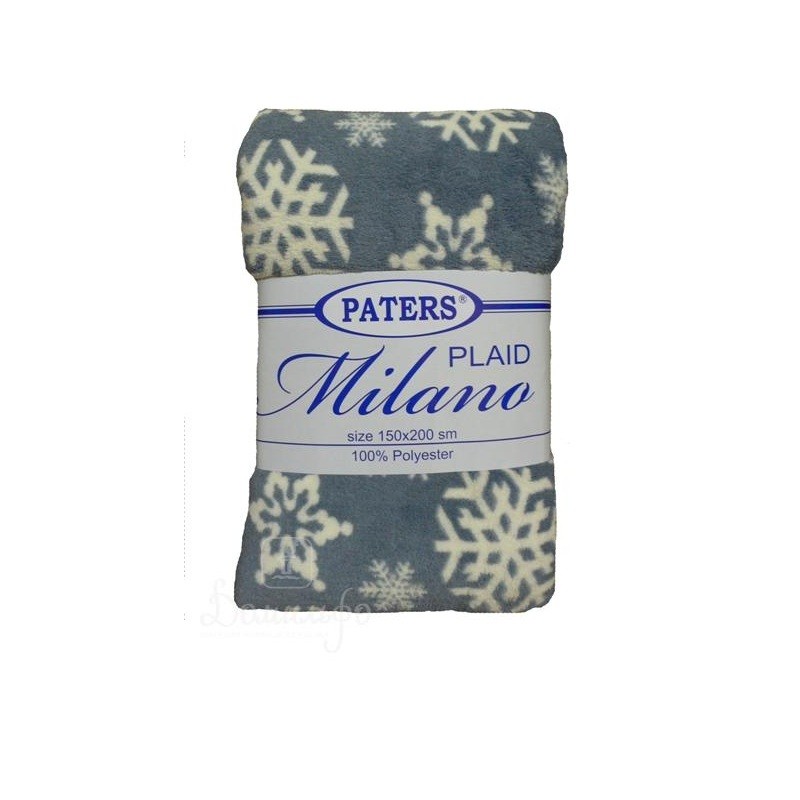 Плед MILANO «Снежинки» голубой 150х200