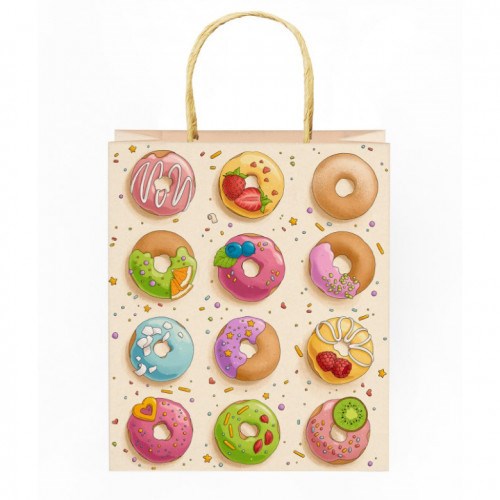 Подарочный пакет «Пончики на желтом»
