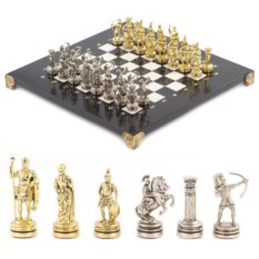 Шахматы Лучники (мрамор, змеевик) 28х28 см