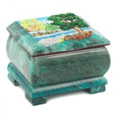 Шкатулка с расписной крышкой Весна