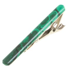 Зажим для галстука из малахита в подарочном футляре