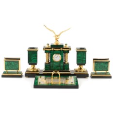 Настольный набор из малахита Орел