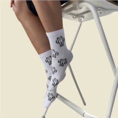 Носки белые «Суровый Кот»