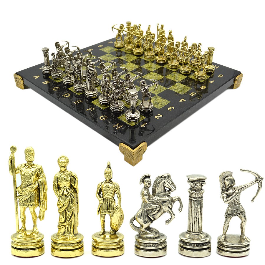 Шахматы с металлическими фигурами Лучники 250*250мм