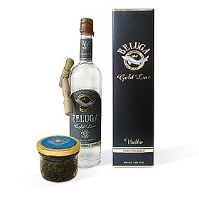 Водка  Beluga и черная икра