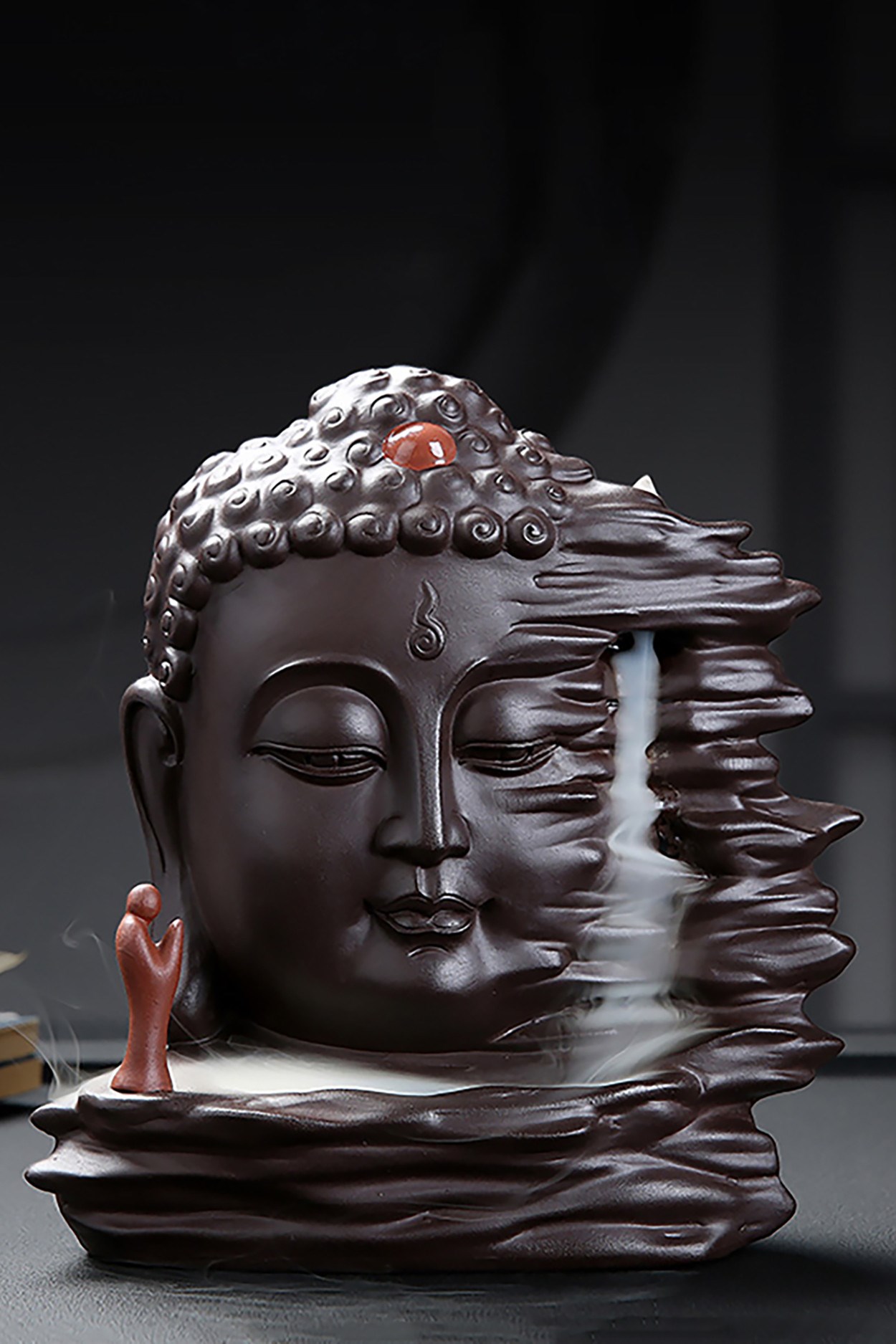 Подставка для благовоний стелющийся дым Лицо Будды