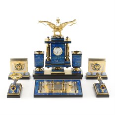 Настольный набор из лазурита Двуглавый орел